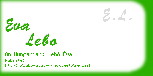 eva lebo business card